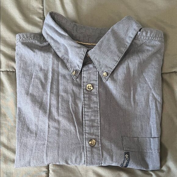 Columbia Short Sleeve Button Down Shirt Blue Size XL - Picture 1 of 7